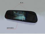 5寸后視鏡，車載倒車鏡，液晶顯示器，5寸倒車鏡，2路視頻，高清雙視頻，超薄，倒車優(yōu)先
