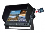 7寸DVR,7寸車載顯示器，7寸顯示器具錄像功能，四路分割顯示器，內(nèi)置DVR,最大支持32G,
